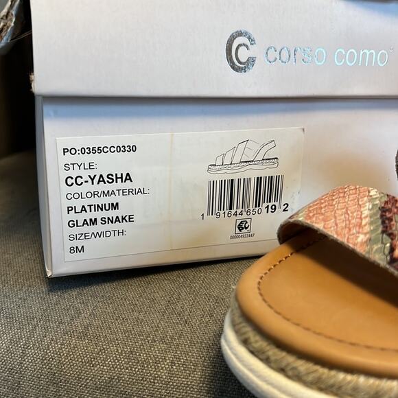 Corso Como Yasha platinum glam snake sandal size 8 - Picture 2 of 6